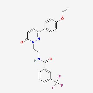 molecular formula C22H20F3N3O3 B2549779 N-(2-(3-(4-ethoxyphenyl)-6-oxopyridazin-1(6H)-yl)ethyl)-3-(trifluoromethyl)benzamide CAS No. 921805-51-8