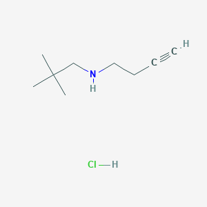 molecular formula C9H18ClN B2549791 N-But-3-ynyl-2,2-dimethylpropan-1-amine;hydrochloride CAS No. 2375268-33-8