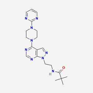 molecular formula C20H27N9O B2549799 2,2-dimethyl-N-(2-{4-[4-(pyrimidin-2-yl)piperazin-1-yl]-1H-pyrazolo[3,4-d]pyrimidin-1-yl}ethyl)propanamide CAS No. 1021025-22-8