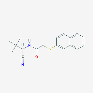molecular formula C18H20N2OS B2549809 N-(1-cyano-2,2-dimethylpropyl)-2-(naphthalen-2-ylsulfanyl)acetamide CAS No. 1376297-07-2