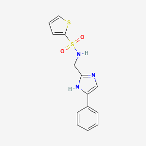 molecular formula C14H13N3O2S2 B2549822 N-((4-phenyl-1H-imidazol-2-yl)methyl)thiophene-2-sulfonamide CAS No. 1421514-12-6