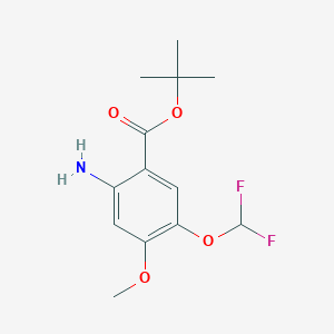 molecular formula C13H17F2NO4 B2549830 Tert-butyl 2-amino-5-(difluoromethoxy)-4-methoxybenzoate CAS No. 2287316-30-5