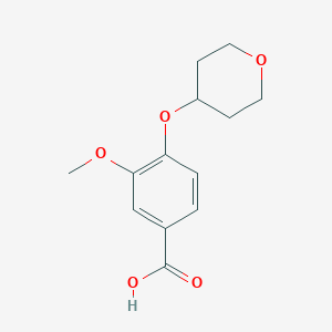 molecular formula C13H16O5 B2549834 3-Methoxy-4-(oxan-4-yloxy)benzoic acid CAS No. 1402232-63-6