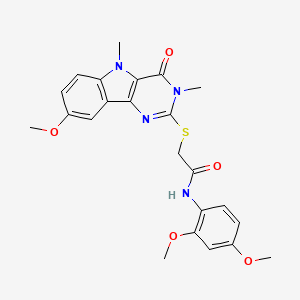 N-(2,4-dimethoxyphenyl)-2-((8-methoxy-3,5-dimethyl-4-oxo-4,5-dihydro-3H-pyrimido[5,4-b]indol-2-yl)thio)acetamide