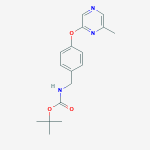 molecular formula C17H21N3O3 B2549841 tert-butyl N-({4-[(6-methylpyrazin-2-yl)oxy]phenyl}methyl)carbamate CAS No. 2140305-87-7