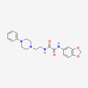 molecular formula C21H24N4O4 B2549871 N-(2H-1,3-benzodioxol-5-yl)-N'-[2-(4-phenylpiperazin-1-yl)ethyl]ethanediamide CAS No. 1049468-89-4