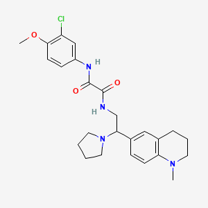 molecular formula C25H31ClN4O3 B2549882 N'-(3-chloro-4-methoxyphenyl)-N-[2-(1-methyl-1,2,3,4-tetrahydroquinolin-6-yl)-2-(pyrrolidin-1-yl)ethyl]ethanediamide CAS No. 922119-73-1