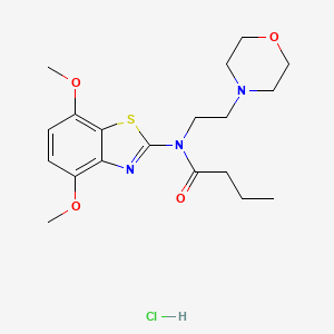 molecular formula C19H28ClN3O4S B2549891 N-(4,7-dimethoxybenzo[d]thiazol-2-yl)-N-(2-morpholinoethyl)butyramide hydrochloride CAS No. 1177978-04-9
