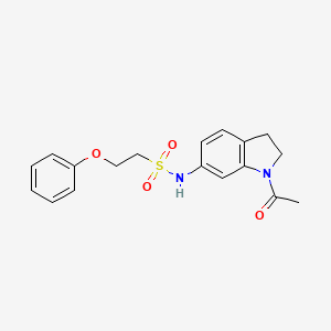 molecular formula C18H20N2O4S B2549922 N-(1-acetylindolin-6-yl)-2-phenoxyethanesulfonamide CAS No. 1428380-73-7
