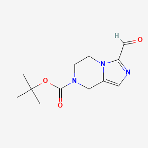molecular formula C12H17N3O3 B2549965 tert-Butyl 3-formyl-5,6-dihydroimidazo[1,5-a]pyrazine-7(8H)-carboxylate CAS No. 1211593-03-1