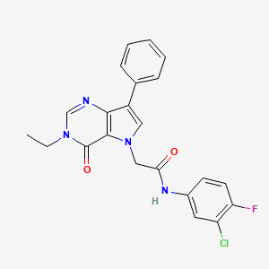 B2550027 N-(3-chloro-4-fluorophenyl)-2-(3-ethyl-4-oxo-7-phenyl-3,4-dihydro-5H-pyrrolo[3,2-d]pyrimidin-5-yl)acetamide CAS No. 1251692-79-1