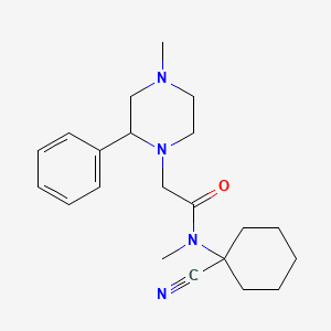 molecular formula C21H30N4O B2550028 N-(1-cyanocyclohexyl)-N-methyl-2-(4-methyl-2-phenylpiperazin-1-yl)acetamide CAS No. 1444300-91-7