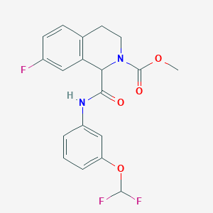 molecular formula C19H17F3N2O4 B2550029 methyl 1-((3-(difluoromethoxy)phenyl)carbamoyl)-7-fluoro-3,4-dihydroisoquinoline-2(1H)-carboxylate CAS No. 1396556-06-1