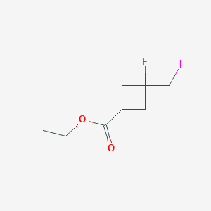 molecular formula C8H12FIO2 B2550056 Ethyl 3-fluoro-3-(iodomethyl)cyclobutane-1-carboxylate CAS No. 2378501-54-1