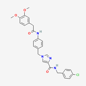molecular formula C28H27ClN4O4 B2550070 N-(4-chlorobenzyl)-1-(4-(2-(3,4-dimethoxyphenyl)acetamido)benzyl)-1H-imidazole-4-carboxamide CAS No. 1251572-68-5