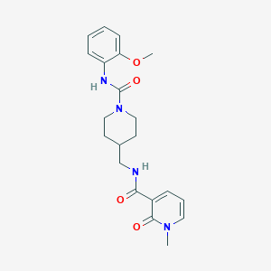 molecular formula C21H26N4O4 B2550075 N-((1-((2-methoxyphenyl)carbamoyl)piperidin-4-yl)methyl)-1-methyl-2-oxo-1,2-dihydropyridine-3-carboxamide CAS No. 1234820-78-0