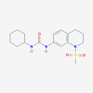 molecular formula C17H25N3O3S B2550080 1-Cyclohexyl-3-(1-(methylsulfonyl)-1,2,3,4-tetrahydroquinolin-7-yl)urea CAS No. 1203145-72-5