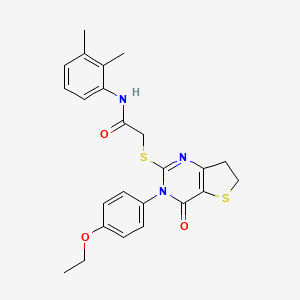 molecular formula C24H25N3O3S2 B2550105 N-(2,3-dimethylphenyl)-2-((3-(4-ethoxyphenyl)-4-oxo-3,4,6,7-tetrahydrothieno[3,2-d]pyrimidin-2-yl)thio)acetamide CAS No. 686772-37-2