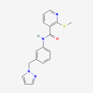 2-(methylsulfanyl)-N-{3-[(1H-pyrazol-1-yl)methyl]phenyl}pyridine-3-carboxamide