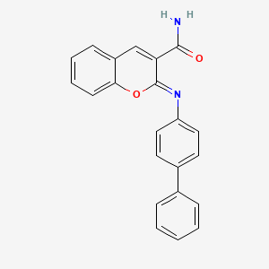 2-(4-Phenylphenyl)iminochromene-3-carboxamide