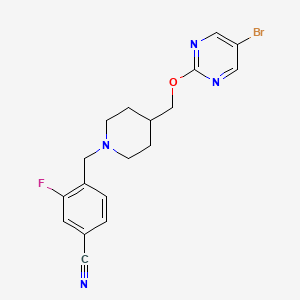 4-[[4-[(5-Bromopyrimidin-2-yl)oxymethyl]piperidin-1-yl]methyl]-3-fluorobenzonitrile
