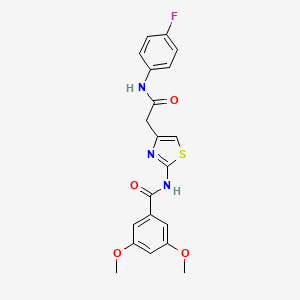 molecular formula C20H18FN3O4S B2550118 N-(4-(2-((4-fluorophenyl)amino)-2-oxoethyl)thiazol-2-yl)-3,5-dimethoxybenzamide CAS No. 941943-43-7