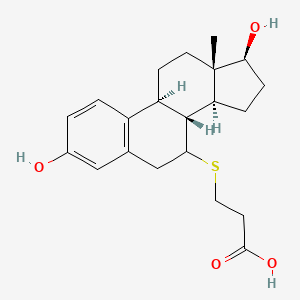 3-(((8R,9S,13S,14S,17S)-3,17-dihydroxy-13-methyl-7,8,9,11,12,13,14,15,16,17-decahydro-6H-cyclopenta[a]phenanthren-7-yl)thio)propanoic acid