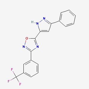 5-(3-phenyl-1H-pyrazol-5-yl)-3-[3-(trifluoromethyl)phenyl]-1,2,4-oxadiazole
