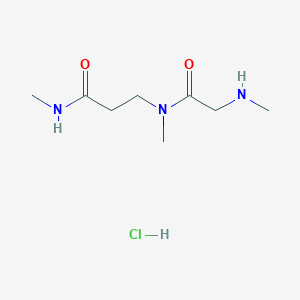 molecular formula C8H18ClN3O2 B2550140 N-Methyl-3-[methyl-[2-(methylamino)acetyl]amino]propanamide;hydrochloride CAS No. 2551117-13-4