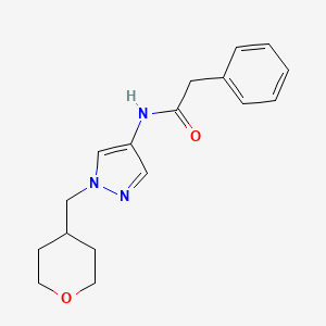 molecular formula C17H21N3O2 B2550158 N-{1-[(oxan-4-yl)methyl]-1H-pyrazol-4-yl}-2-phenylacetamide CAS No. 1788783-70-9