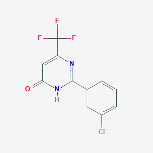 molecular formula C11H6ClF3N2O B2550168 2-(3-chlorophenyl)-6-(trifluoromethyl)pyrimidin-4(3H)-one CAS No. 1281566-89-9