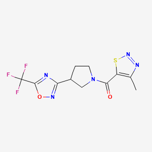 (4-Methyl-1,2,3-thiadiazol-5-yl)(3-(5-(trifluoromethyl)-1,2,4-oxadiazol-3-yl)pyrrolidin-1-yl)methanone