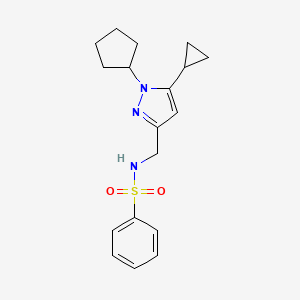 N-((1-cyclopentyl-5-cyclopropyl-1H-pyrazol-3-yl)methyl)benzenesulfonamide