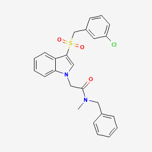 N-benzyl-2-(3-((3-chlorobenzyl)sulfonyl)-1H-indol-1-yl)-N-methylacetamide