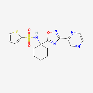 N-(1-(3-(pyrazin-2-yl)-1,2,4-oxadiazol-5-yl)cyclohexyl)thiophene-2-sulfonamide