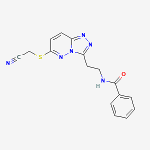molecular formula C16H14N6OS B2550205 N-(2-(6-((cyanomethyl)thio)-[1,2,4]triazolo[4,3-b]pyridazin-3-yl)ethyl)benzamide CAS No. 893993-40-3