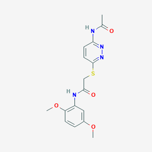 2-((6-acetamidopyridazin-3-yl)thio)-N-(2,5-dimethoxyphenyl)acetamide