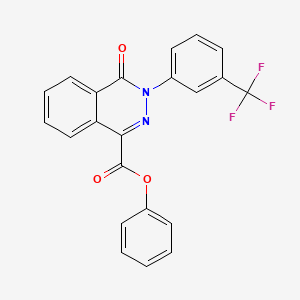 molecular formula C22H13F3N2O3 B2550223 Phenyl 4-oxo-3-[3-(trifluoromethyl)phenyl]phthalazine-1-carboxylate CAS No. 338976-05-9