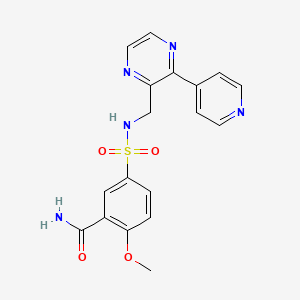 2-Methoxy-5-({[3-(pyridin-4-yl)pyrazin-2-yl]methyl}sulfamoyl)benzamide