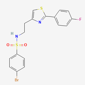 molecular formula C17H14BrFN2O2S2 B2550275 4-bromo-N-(2-(2-(4-fluorophenyl)thiazol-4-yl)ethyl)benzenesulfonamide CAS No. 895788-56-4