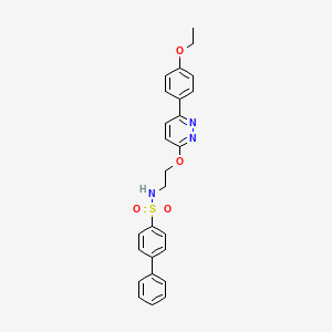 molecular formula C26H25N3O4S B2550277 N-(2-((6-(4-ethoxyphenyl)pyridazin-3-yl)oxy)ethyl)-[1,1'-biphenyl]-4-sulfonamide CAS No. 920355-79-9