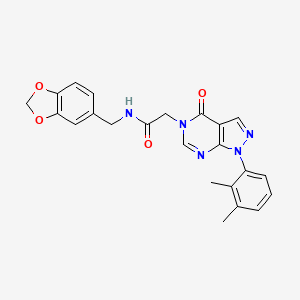 molecular formula C23H21N5O4 B2550296 N-(benzo[d][1,3]dioxol-5-ylmethyl)-2-(1-(2,3-dimethylphenyl)-4-oxo-1H-pyrazolo[3,4-d]pyrimidin-5(4H)-yl)acetamide CAS No. 894993-30-7