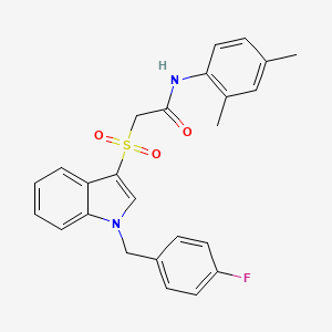 molecular formula C25H23FN2O3S B2550353 N-(2,4-dimethylphenyl)-2-({1-[(4-fluorophenyl)methyl]-1H-indol-3-yl}sulfonyl)acetamide CAS No. 686744-10-5