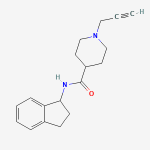 molecular formula C18H22N2O B2550366 N-(2,3-Dihydro-1H-inden-1-yl)-1-prop-2-ynylpiperidine-4-carboxamide CAS No. 1428057-81-1