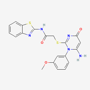 B2550404 2-((6-amino-1-(3-methoxyphenyl)-4-oxo-1,4-dihydropyrimidin-2-yl)thio)-N-(benzo[d]thiazol-2-yl)acetamide CAS No. 893987-39-8