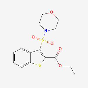 molecular formula C15H17NO5S2 B2550415 Ethyl 3-(morpholinosulfonyl)benzo[b]thiophene-2-carboxylate CAS No. 941962-21-6