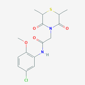 molecular formula C15H17ClN2O4S B2550423 N-(5-chloro-2-methoxyphenyl)-2-(2,6-dimethyl-3,5-dioxothiomorpholin-4-yl)acetamide CAS No. 868215-49-0
