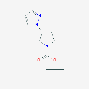 molecular formula C12H19N3O2 B2550444 tert-Butyl 3-(1H-pyrazol-1-yl)pyrrolidine-1-carboxylate CAS No. 1437310-80-9