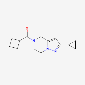 molecular formula C14H19N3O B2550447 cyclobutyl(2-cyclopropyl-6,7-dihydropyrazolo[1,5-a]pyrazin-5(4H)-yl)methanone CAS No. 2034507-51-0