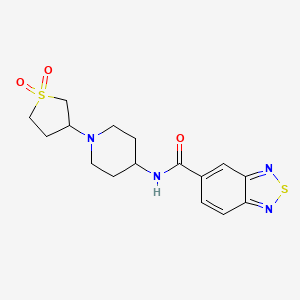 molecular formula C16H20N4O3S2 B2550486 N-[1-(1,1-dioxo-1lambda6-thiolan-3-yl)piperidin-4-yl]-2,1,3-benzothiadiazole-5-carboxamide CAS No. 2034232-75-0